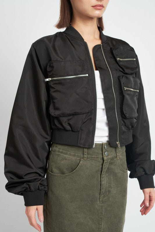 New Aged CROPPED BOMBER JACKET