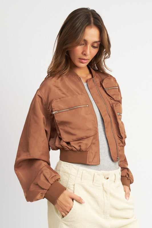 New Aged CROPPED BOMBER JACKET