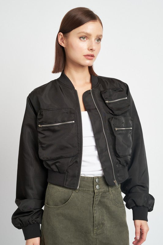 New Aged CROPPED BOMBER JACKET