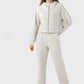 Elevate Lounge High-Rise Fleece Straight Leg Sweats - Biege