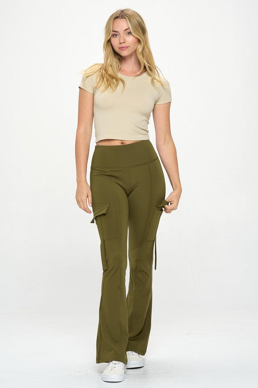 Asana Luxe High-Waist Flare Cargos