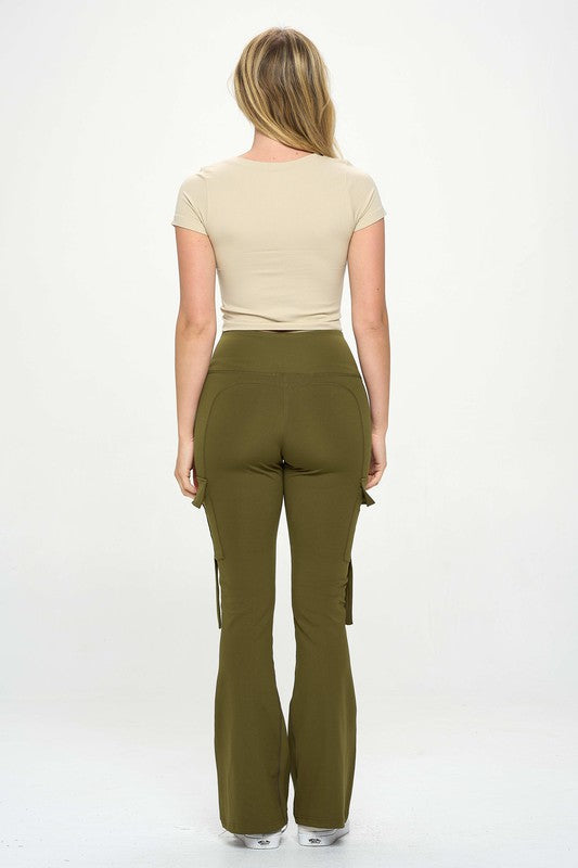 Asana Luxe High-Waist Flare Cargos