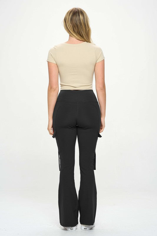 Asana Luxe High-Waist Flare Cargos