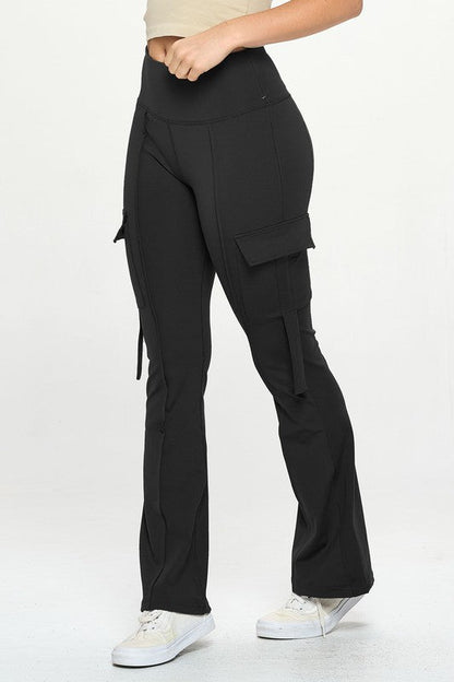 Asana Luxe High-Waist Flare Cargos