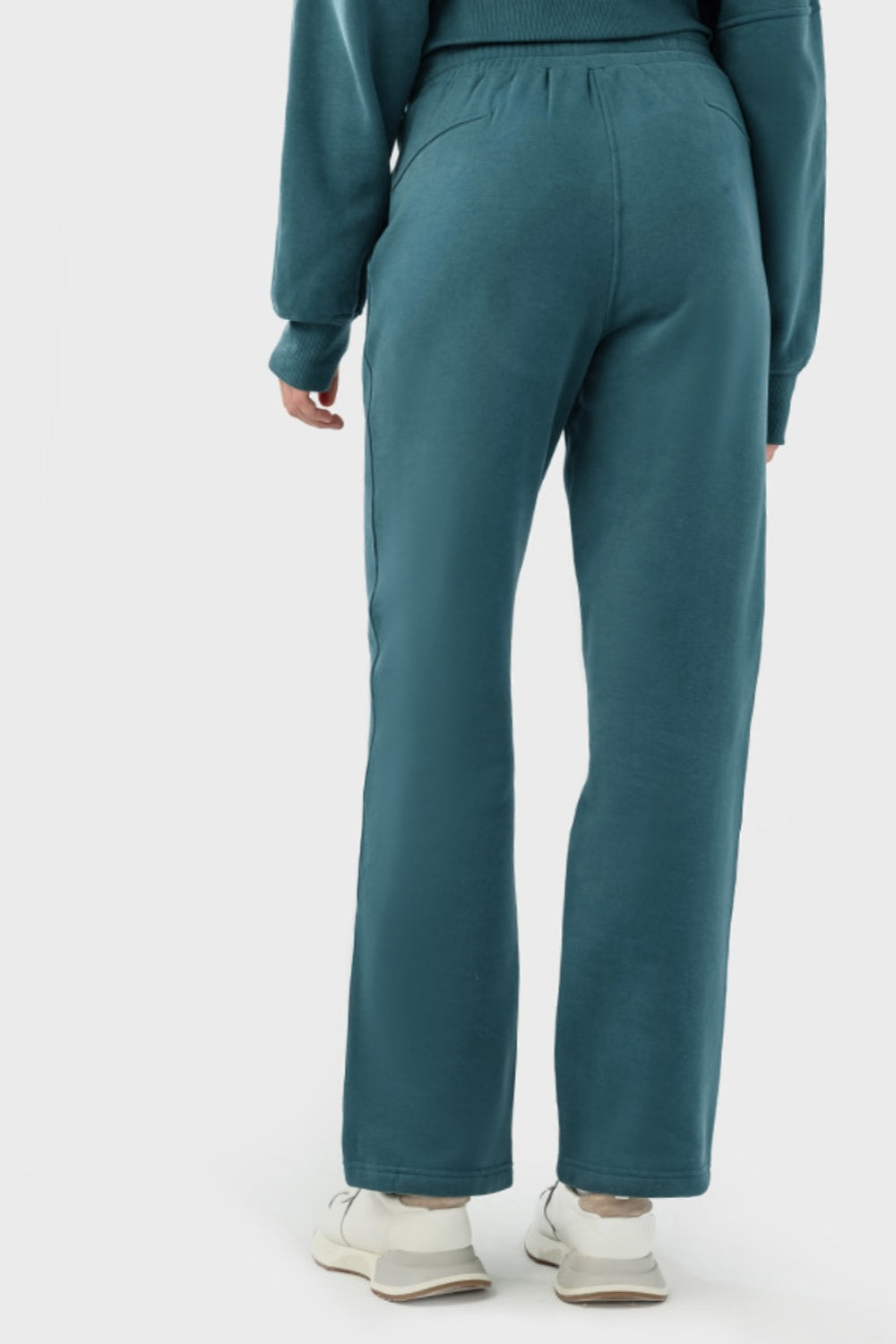 Elevate Lounge High-Rise Fleece Straight Leg Sweats - Biege