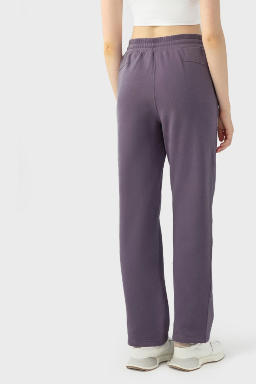 Elevate Lounge High-Rise Fleece Straight Leg Sweats - Biege