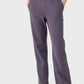 Elevate Lounge High-Rise Fleece Straight Leg Sweats - Biege