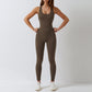 Slim Fitting Love My Future Self One Piece - Brown