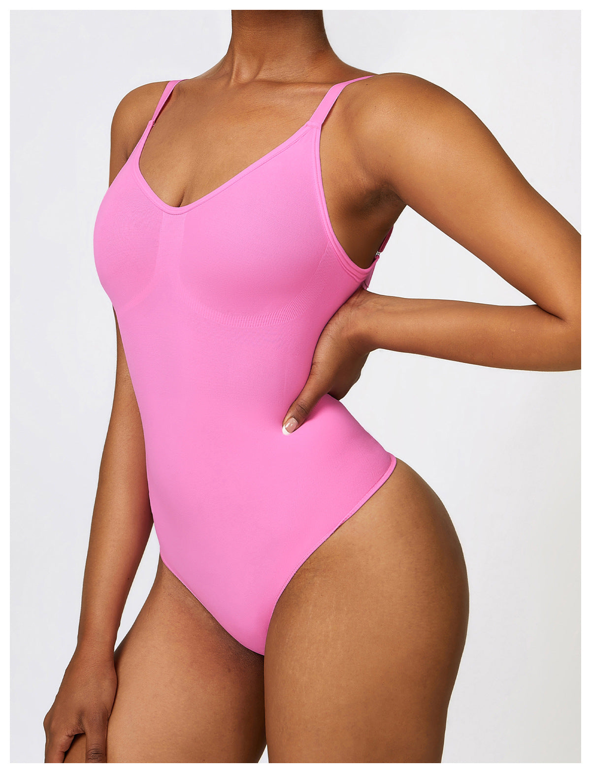 LustLife Ultra-Soft Novu Backless Body Suit - Rose Pink