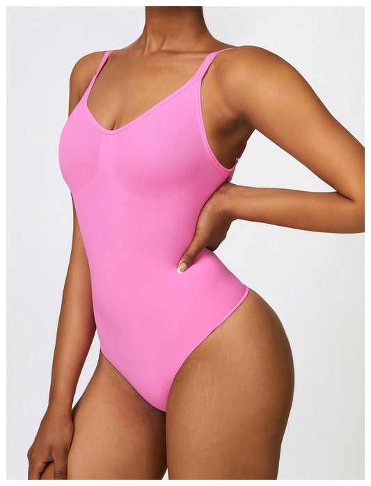 LustLife Ultra-Soft Novu Backless Body Suit - Rose Pink