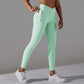 Nothing Else Matters Cross Waist With Pocket Yoga Pants - Light Green