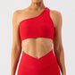 Asymmetrical Such A Shock Ribbed Sports Top