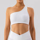 Asymmetrical Such A Shock Ribbed Sports Top-Black