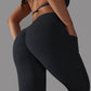 Nothing Else Matters Cross Waist Yoga Pants- Dark Blue