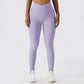 I Have High Hopes For You Ribbed Leggings With Pockets - Purple