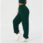 Drawstring Waist Loose Sweatpants- Retro Green