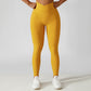 I Have High Hopes For You Ribbed Leggings With Pockets - Yellow