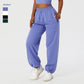 Drawstring Waist Loose Sweatpants- Retro Green