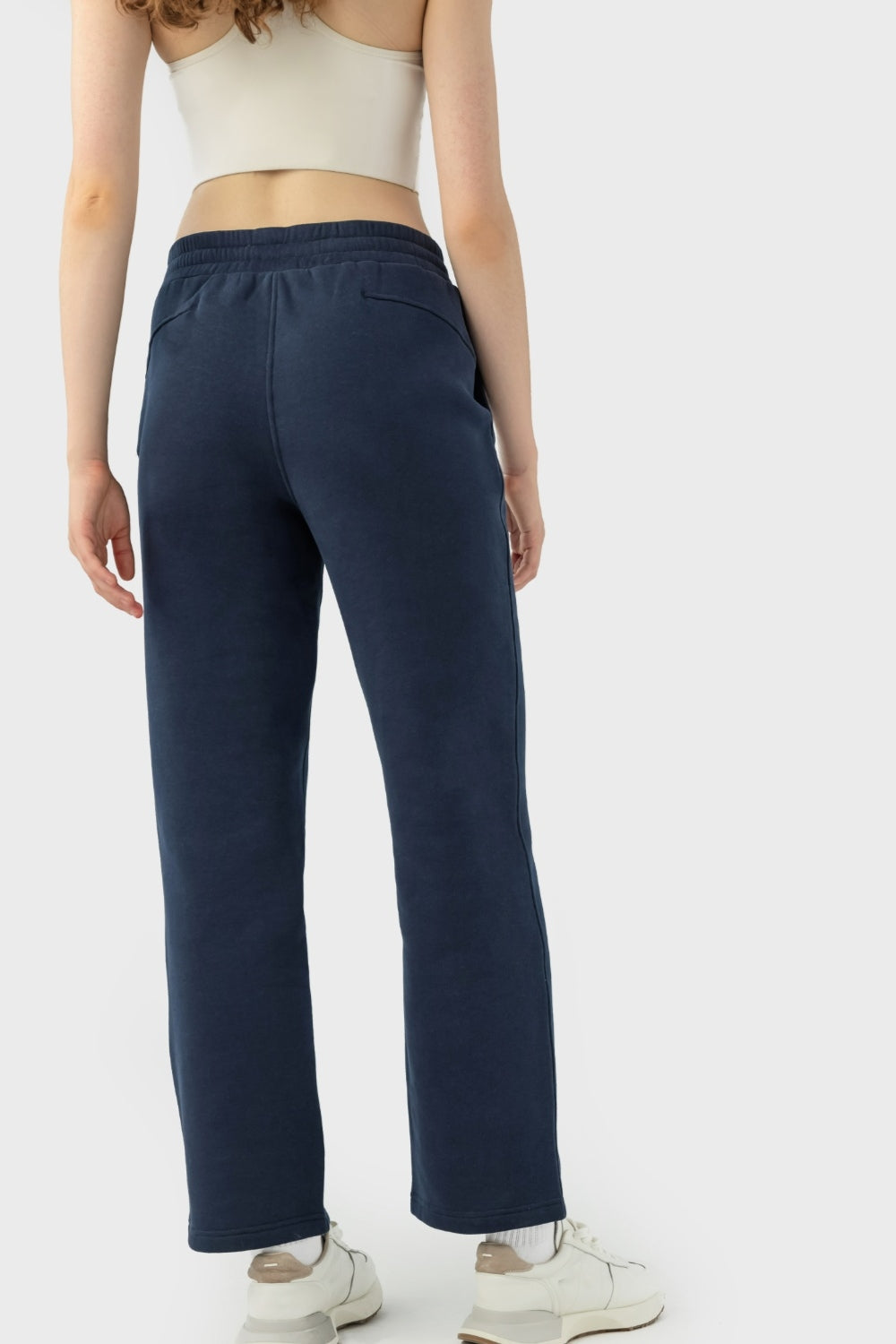 Elevate Lounge High-Rise Fleece Straight Leg Sweats - Biege