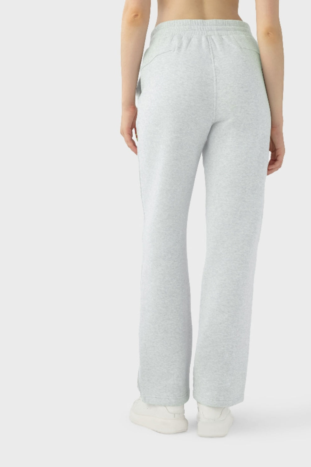 Elevate Lounge High-Rise Fleece Straight Leg Sweats - Biege