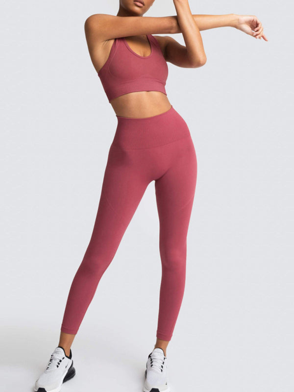 Practice Your Peach Knitted Two-Piece Set- Wine Red