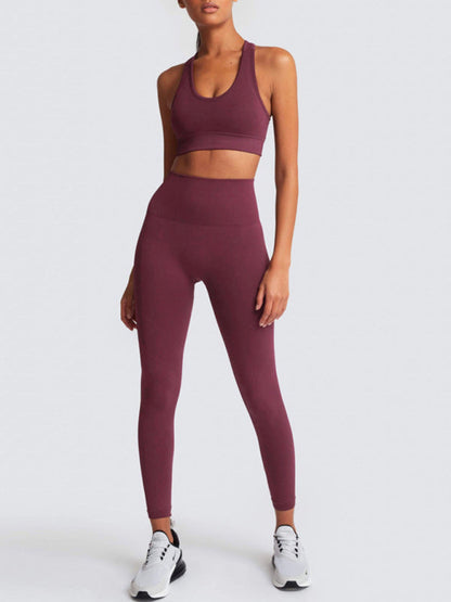 Practice Your Peach Knitted Two-Piece Set- Wine Red