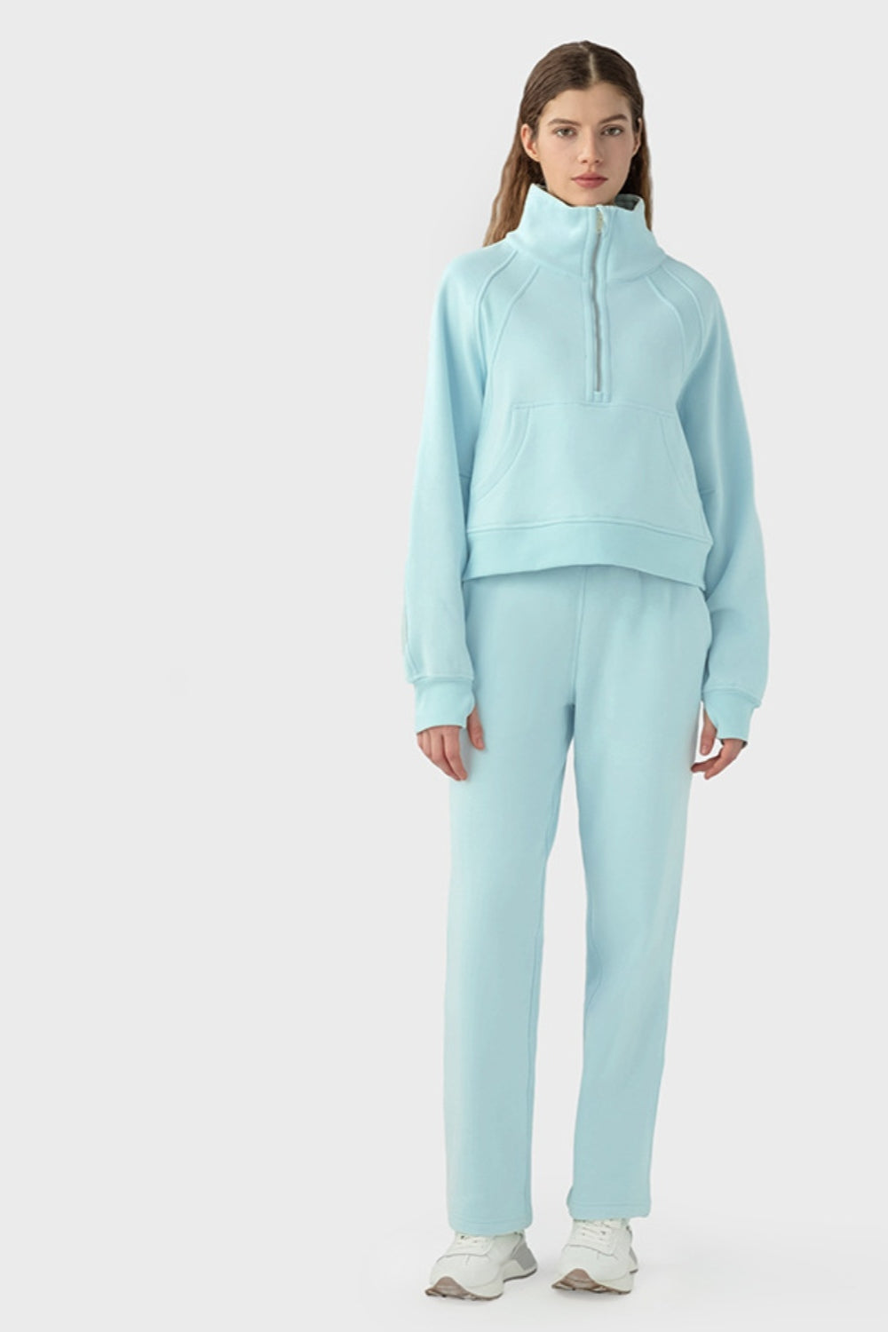 Elevate Lounge High-Rise Fleece Straight Leg Sweats - Teal