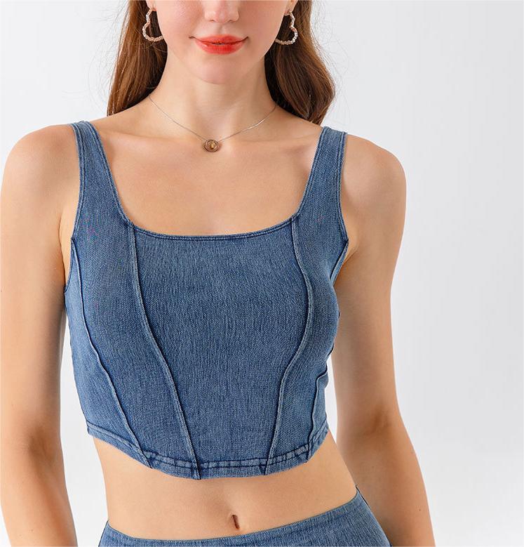 Keeping It Casual Denim Yoga Top