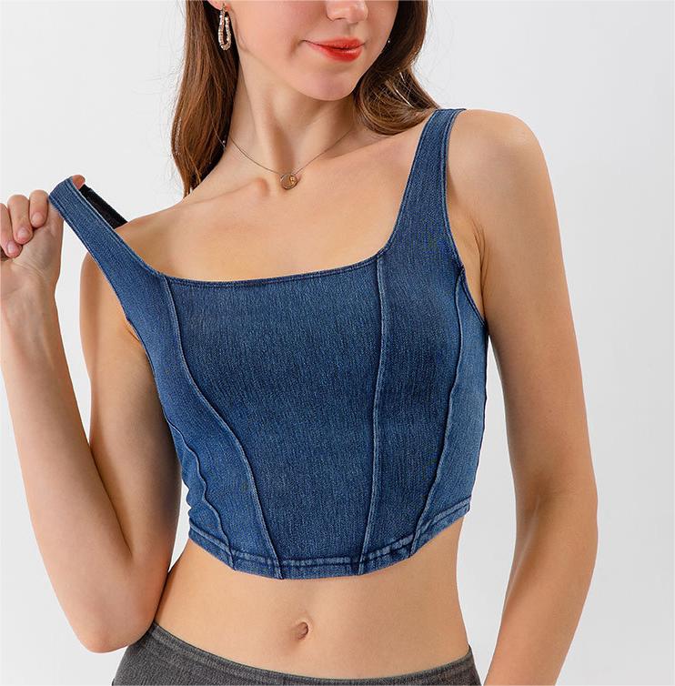 Keeping It Casual Denim Yoga Top