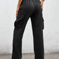 Elastic Waist Straight Leg Cargo Pants