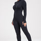 NovuFit Zip Up Ribbed Long Sleeve  Jumpsuit