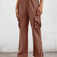 Elastic Waist Straight Leg Cargo Pants