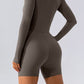 Half Zip Long Sleeve Active Romper