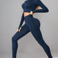 Mock Neck Long Sleeve Top and Pants Active Set