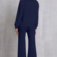 Half Zip Collared Neck Sweatshirt and Pants Set