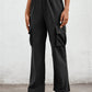 Elastic Waist Straight Leg Cargo Pants