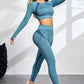 Round Neck Long Sleeve Top and Leggings Active Set