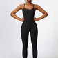 Open Back Spaghetti Strap Sports Jumpsuit