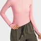 Mock Neck Half Zip Long Sleeve Sport Top