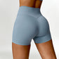 Twisted High Waist Active Shorts with Pockets