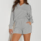 Half Button Sweatshirt and Shorts Active Set