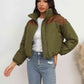 Two-Tone Zip-Up Puffer Jacket