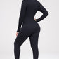 NovuFit Zip Up Ribbed Long Sleeve  Jumpsuit