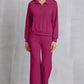 Half Zip Collared Neck Sweatshirt and Pants Set