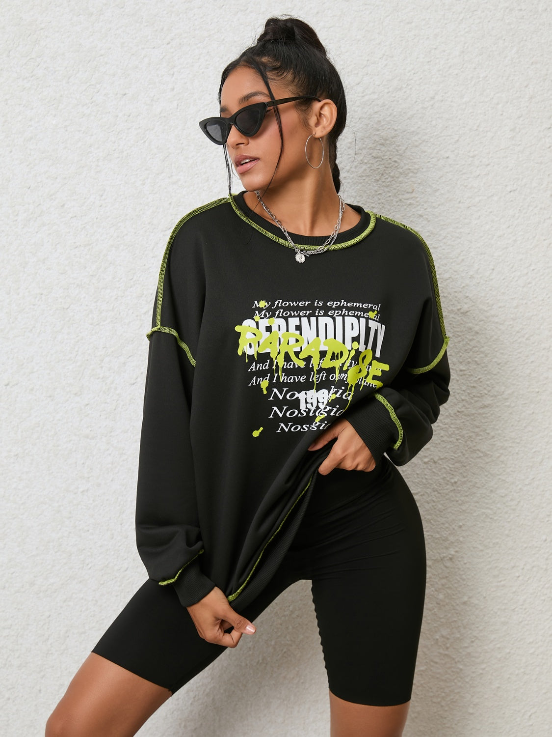 Retro Rave Oversized Graphic Sweatshirt