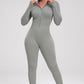 NovuFit Zip Up Ribbed Long Sleeve  Jumpsuit