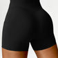 Twisted High Waist Active Shorts with Pockets