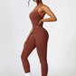 Open Back Spaghetti Strap Sports Jumpsuit