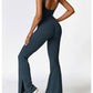 Wide Strap Bootcut Slit Active Jumpsuit