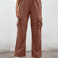 Elastic Waist Straight Leg Cargo Pants